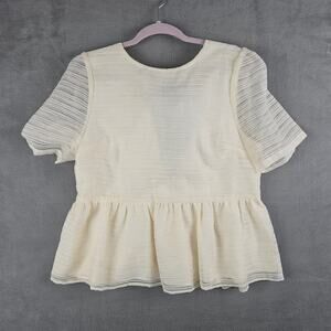Anthropologie Sunday in Brooklyn Sheer Bow-Back Blouse White Size L Coquette
